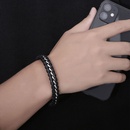 Korean titanium steel braided leather bracelet mens braceletpicture12
