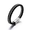 Korean titanium steel braided leather bracelet mens braceletpicture8