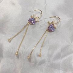 European and American new trendy Korean exaggerated flower tassel earrings