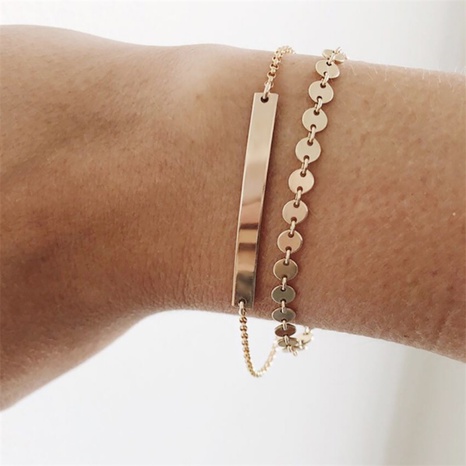 Fashion New Product Double Layered Stainless Steel Chain Bracelet's discount tags