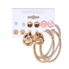 Multi-style alloy geometric earrings rhinestone acrylic earrings female wholesale
