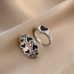 simple love ring trend personality hip-hop Hong Kong style ring wholesale