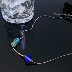Korean temperament titanium steel crystal pendant necklace