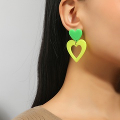Fashionable simple exaggerated personality creative resin heart earrings