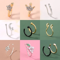European and American cross-border hot-selling non-porous piercing U-shaped nose ring popular men and women fake nose ring nose clip foreign trade jewelry wholesale