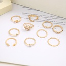 Fashion Diamond Love Pearl Leaf 10Piece Ring Creative Retro Female Ring NHPJ510014picture9