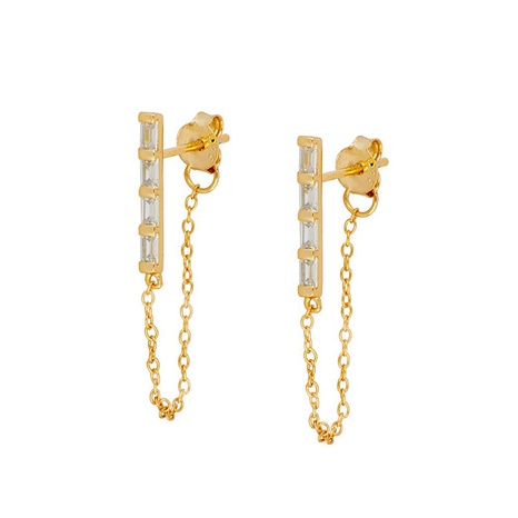 European and American inlaid zircon tassel chain long earrings's discount tags