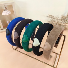 2021 autumn and winter new suede sponge headband fabric alloy hairpin wholesale