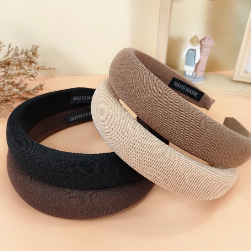 simple solid color fabric autumn and winter color sponge widebrimmed headband NHUX510081