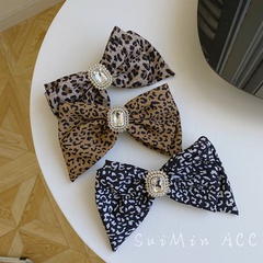 Korean version of simple leopard bow spring clip hairpin hair accessories