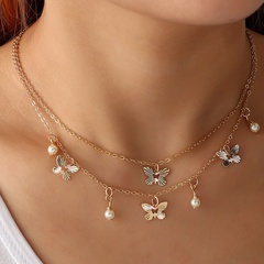 collier pendentif perle papillon simple en gros