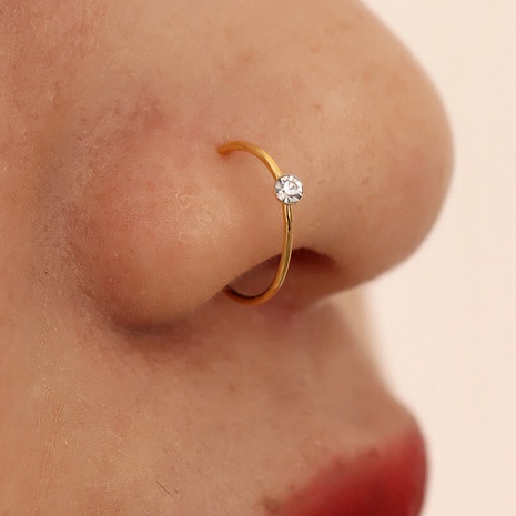 Anneau de faux nez doré en forme de U Bijoux de piercing diamant géométriques remontés à la main's discount tags