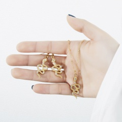 creative fashion personality snake-shaped diamond earrings necklace set