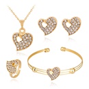 Ensemble de bijoux en cristal incrust de coeur rtro anneau bracelet collier boucles d39oreilles bijoux en quatre picespicture7