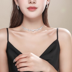 Damenmode Wave Kette Halskette Ohrringe Set Großhandel