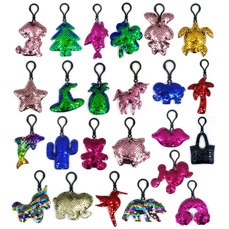 Paillettes réfléchissantes Fashion Bag Pendentif Pendentif Cartoon Animal Keychain's discount tags