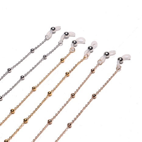 mode simple masque corde clip perle chaîne en métal lunettes chaîne en métal's discount tags