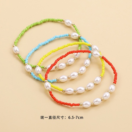 new personality pearl pearl rice bead braided bracelet's discount tags
