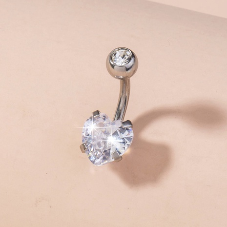 European and American stainless steel heart-shaped belly button nail heart belly button ring  NHDB510664's discount tags