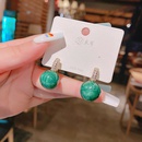 Micro Inlaid Rough Stone Simple Korean Malachite Green Small Stud Earrings Jewelrypicture10