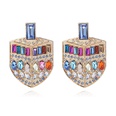 European and American new creative shield shape alloy diamond earrings wholesalepicture9