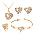 Ensemble de bijoux en cristal incrust de coeur rtro anneau bracelet collier boucles d39oreilles bijoux en quatre picespicture12
