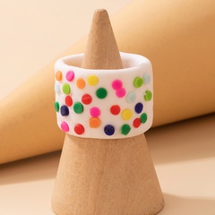 personality fashion jewelry soft ceramic candy color geometric ring