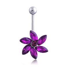 Korean fashion small daisy flower stainless steel short sun flower belly button ring