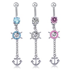 Fashion geometric anchor pendant belly button ring stainless steel umbilical nail wholesale