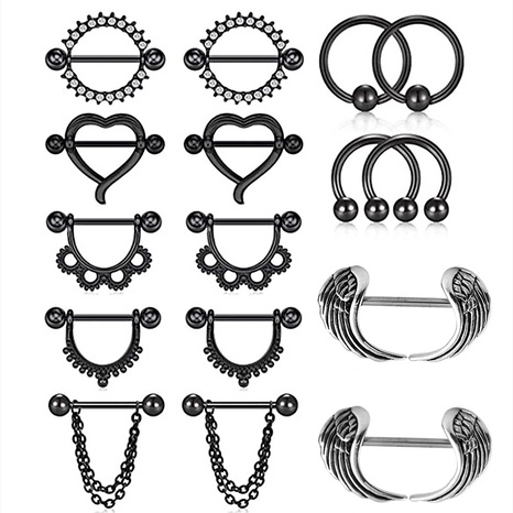 nouvelle combinaison de 8 paires d'anneaux de poitrine en acier inoxydable's discount tags