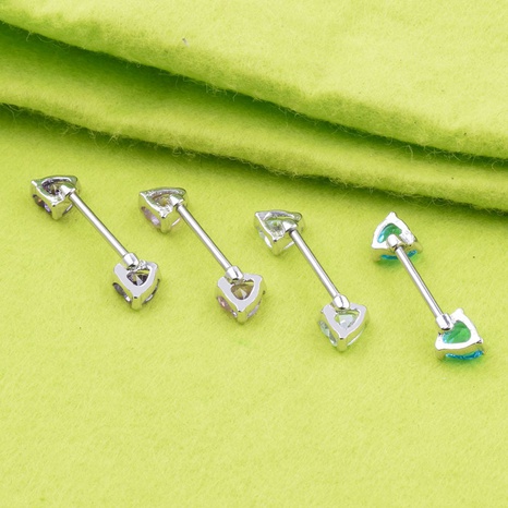 Nouvel anneau de poitrine en acier inoxydable avec zircon et tige droite en forme de cœur en acier inoxydable's discount tags