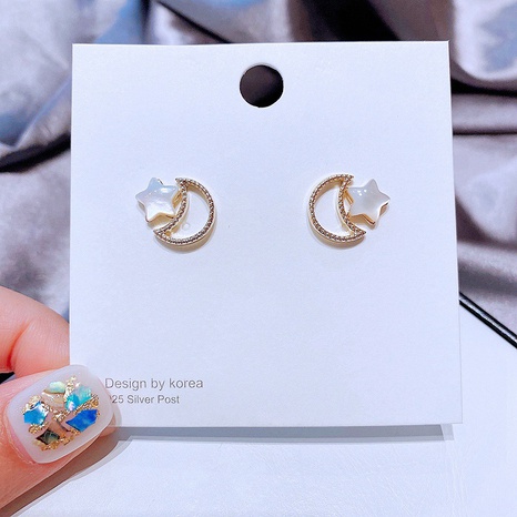 simple shell star moon copper plated earrings  NHCG511840's discount tags