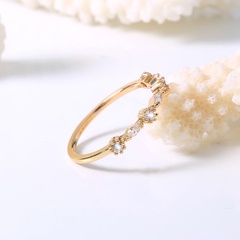 niche design sense copper ring female trendy fashion personality zircon index finger ring