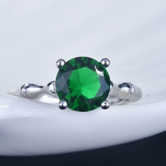 wholesale creative bamboo female ring simulation emerald open copper ring