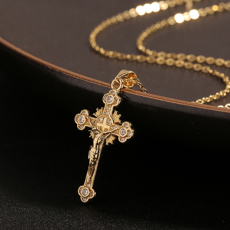Jewelry Cross Pendant Jesus Design Niche Necklace Clavicle Chain NHBU512095's discount tags