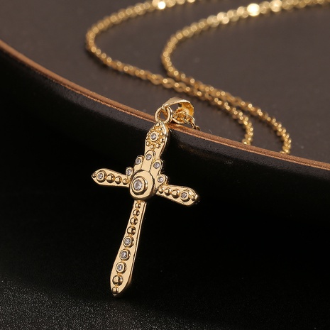 New Religious Jewelry Palm Popular Cross Pendant Necklace Sweater Chain Trend NHBU512102's discount tags