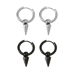 fashion stainless steel sharp cone earrings personality trendy piercing jewelry