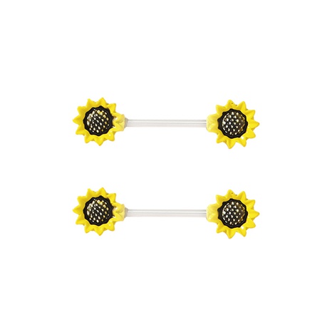 New drop oil straight rod small sun flower belly button nail belly button  NHLLU512236's discount tags