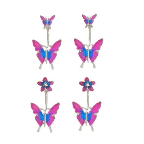 creative butterfly umbilical nail dripping oil umbilical button piercing jewelry's discount tags