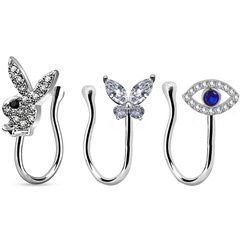 Fashion geometric butterfly fake nose ring three-piece nose clip nose ring