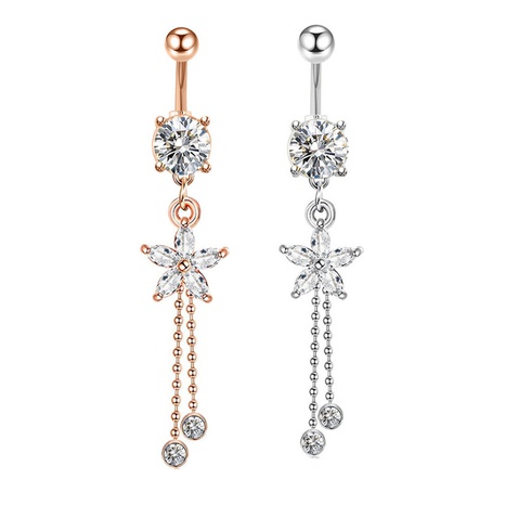 2021 five-pointed star zircon tassel belly button ring umbilical ornament piercing jewelry  NHLLU512245's discount tags
