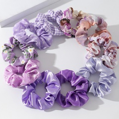 Banda de goma de cuerda de cabeza de scrunchy púrpura francesa romántica nueva