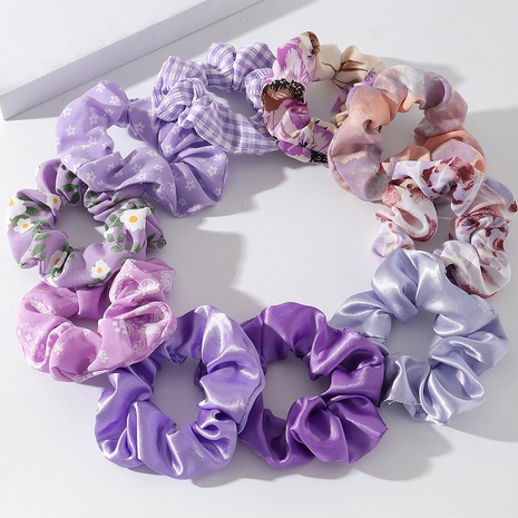 romantic French purple new scrunchy head rope rubber band's discount tags