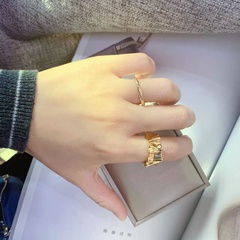 fashion irregular bump gold adjusted copper ring set wholesale