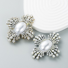 mode fête corsage tendance alliage diamant perle broche géométrique broche femelle