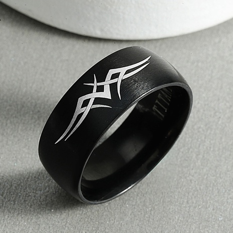 316 titanium steel lines wings men's ring's discount tags