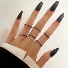 new black joint ring wholesale creative retro twist joint ring set 6 piece set