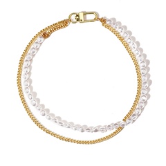 Retro-Verschlussschnalle einfache speziell geformte Perlenkette mehrschichtige Halskette Großhandel