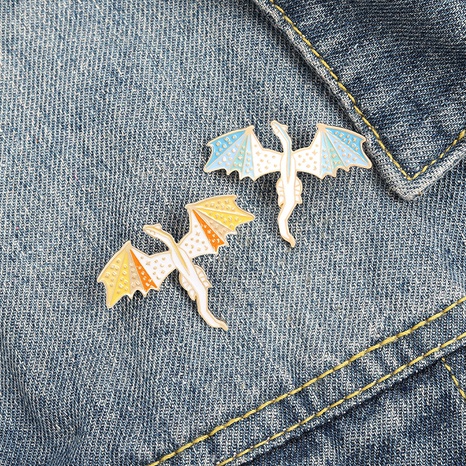 new animal enamel drip brooch cute cartoon flying drago denim badge's discount tags