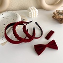 Retro red velvet bow headband hairpin wholesalepicture9